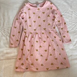Carter's Blush Dress with Golden Hearts